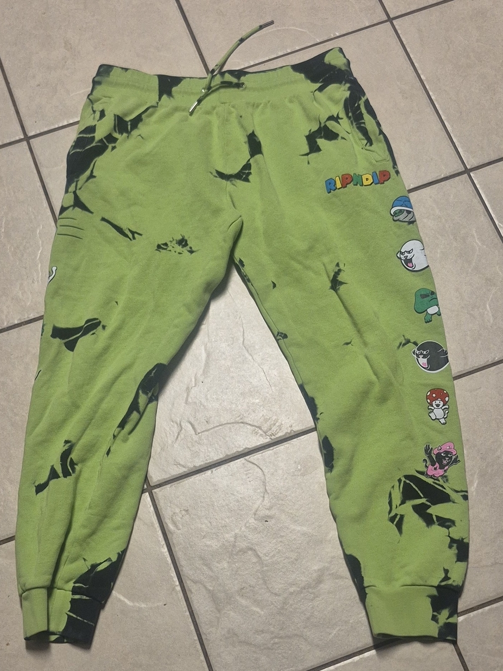 RipNDip Green Tie-Dye Kids Jogger Pants